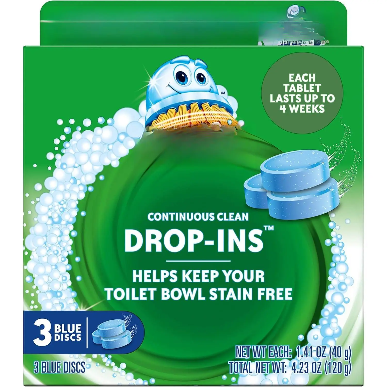 Bubbles Continuous Clean Toilet Drop Ins, Helps Prevent Limescale Buildup, 3 Count, Pack of 1