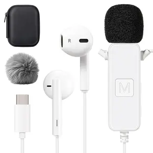 Facmogu H2 wired sound card headset, live broadcast karaoke voice changer, with microphone + zipper storage bag, plug and play