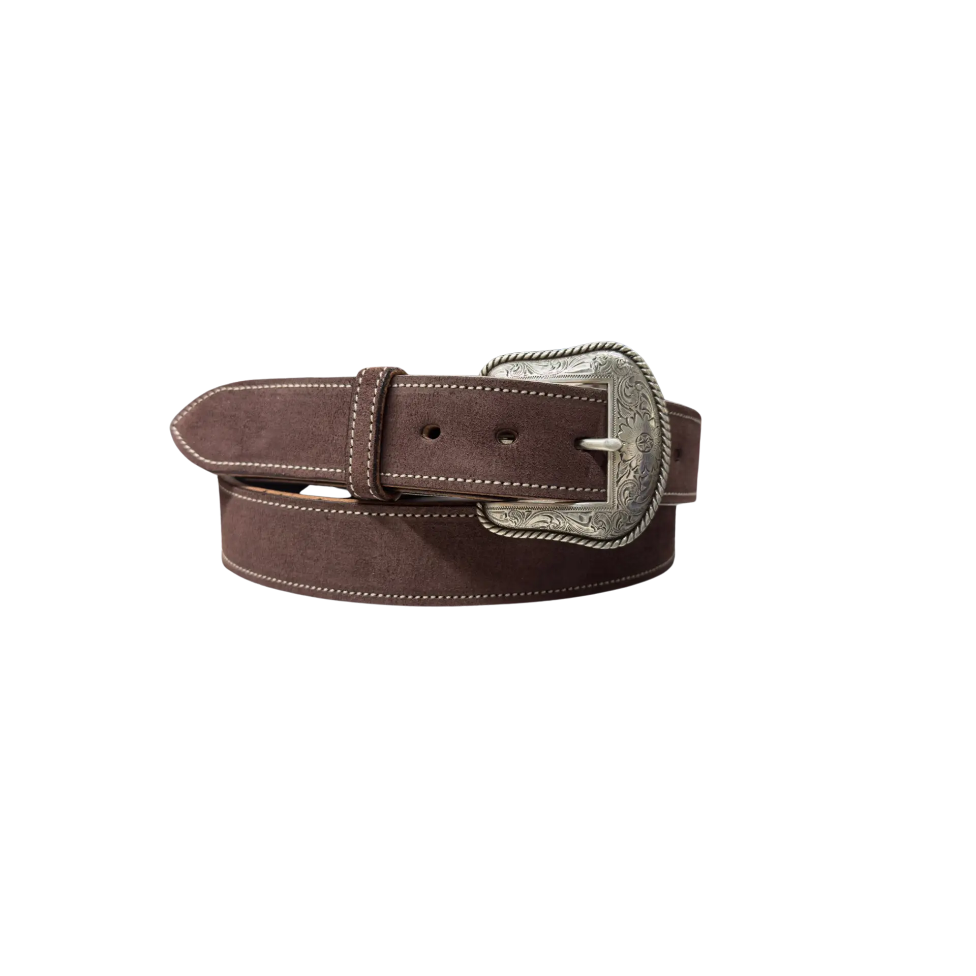Becca Men's 1-1/2" Casual Dark Brown Roughout Belt
