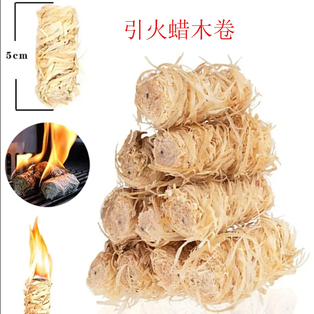 Barbecue Ignition Artifact Outdoor Charcoal Fire Starter Ignition Carbon Accelerator Camping Quick Ignition Block Waterproof Wax Wood Strip
