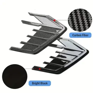 2pcs Universal Car Fender Vent Covers, Car Modification Stickers, Airflow Intake Grille, Carbon Fiber Texture,Decorative Design car stickers