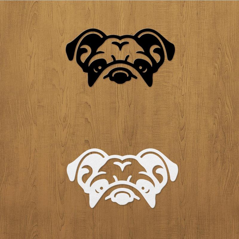 (2 Pcs, 1 Black, 1 White, 6.8'' X 3.6'') Transparent Adhesive Decal Sticker of Bulldog for Car Bumper Window Laptop Tumbler Jeep Truck Motorbike Helmet Door Wall for Indoor Outdo925Ver1Hhh502Bw_FBA