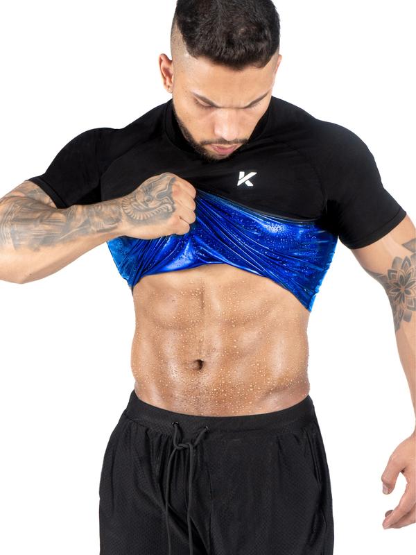 Kewlioo Men's Heat Trapping Sauna T-Shirt for Gym Exercise Activewear Athletic Sports Clothing Workout Tops with Supportive Compression Fit and Sweat-Enhancing Design
