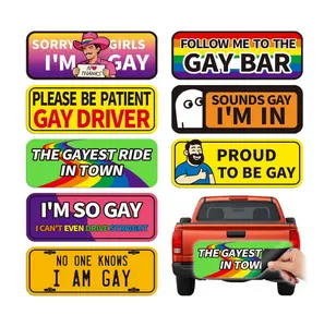 8PCS Funny Gay Pride Magnets Car Prank Stickers Magnetic LGBTQ Car Stickers for Vehicles and Trucks or Fridge Magnet