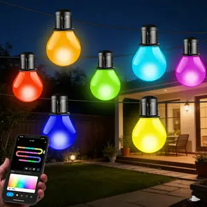 Smart WiFi/Bluetooth-compatible USB LED Bulb String Light,Fairy Lights  25/50 Bulbs, Warm Multi-Color Modes, Outdoor Garden Wedding Camping Holiday Decorations