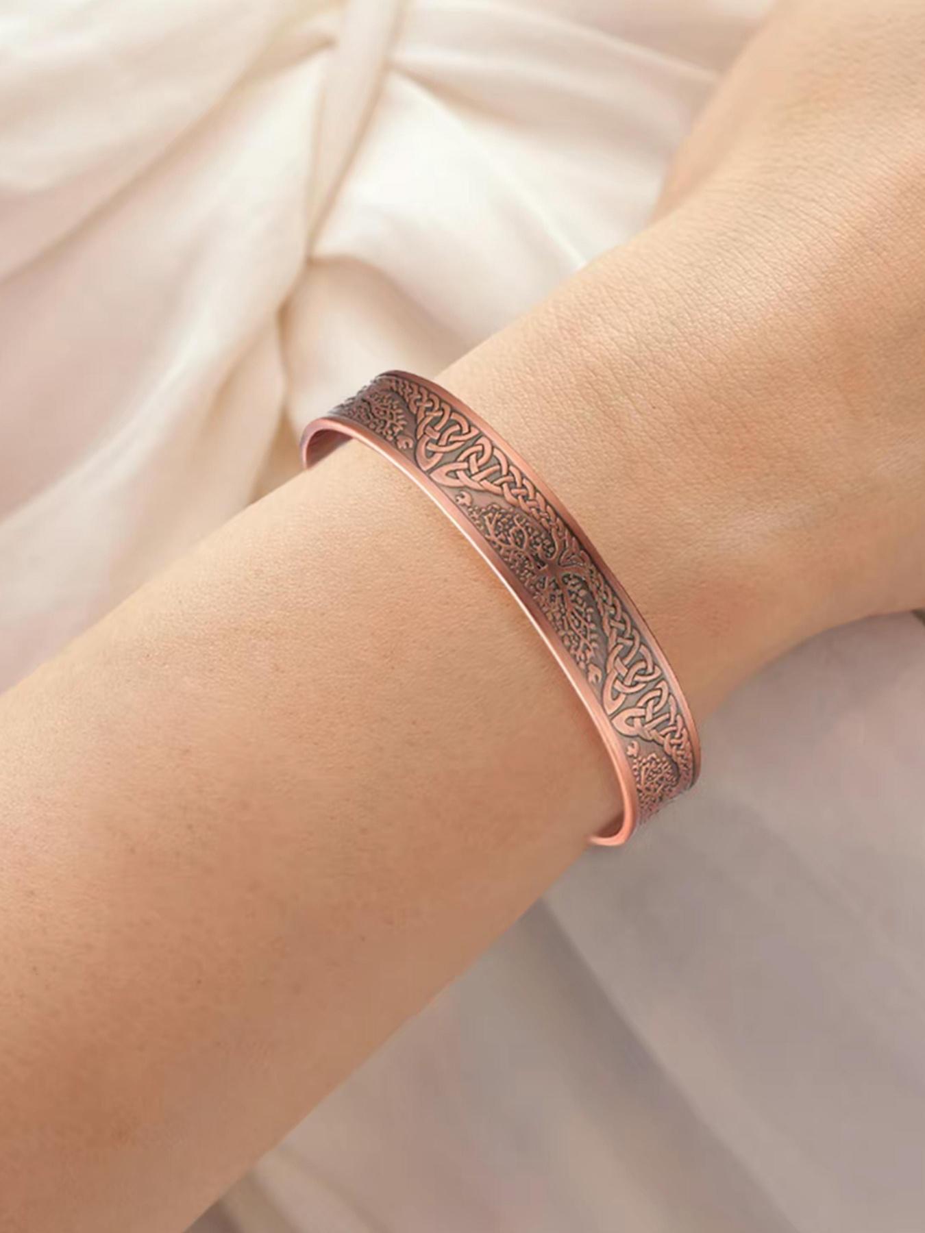 99.9% Pure Copper Cross Bracelet — Featuring 6 High-Strength 3500-Gauss Magnets. A Simple, Stylish, and Adjustable Decorative Gift — Perfect for Easter and Any Occasion. Adjustable Slider Bracelets Magnetic Copper Bracelet Bracelets Jewelry