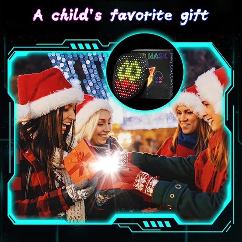 Halloween LED Mask with 50 Gesture Sensing Changeable Lighted Face, Unisex LED Transforming Masquerade for Costume Cosplay Party Plastic Rgb