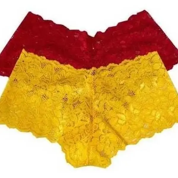 CACHETEROS lencería  Women's Lace Underwear - Red & Yellow - Comfortable & Stylish - Perfect for Everyday Wear sexy