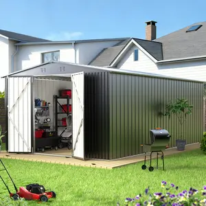 10x14 Outdoor Storage Shed, Garden Shed with Updated Frame Structure and Lockable Doors, Metal Tool Sheds for Backyard Garden Patio Lawn double, Durable Garden Shed, Steel Garden Shed,summervibes