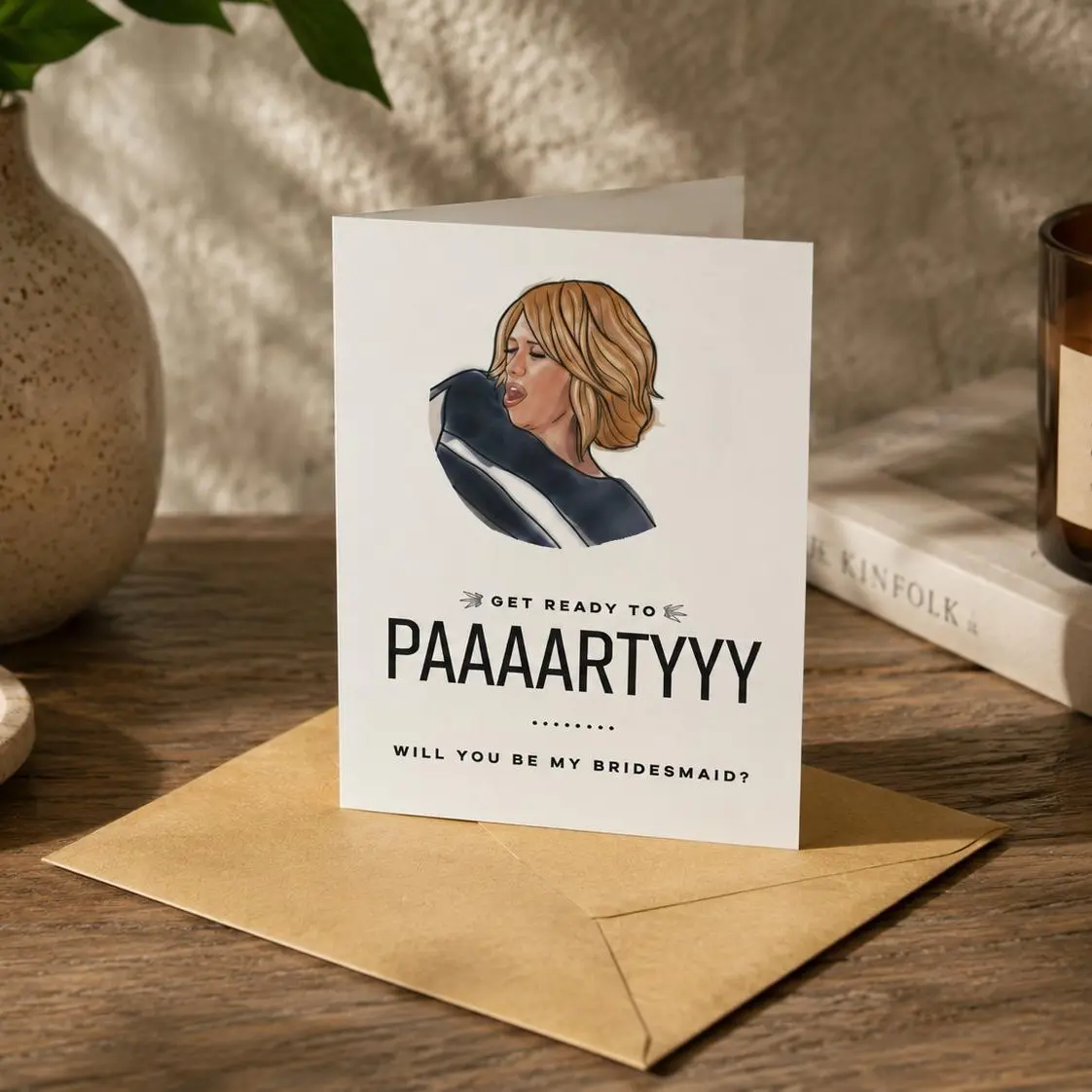 Get Ready to Party Bridesmaid Proposal Card, Funny Will You Be My Bridesmaid Card, Best Friend Wedding Invite