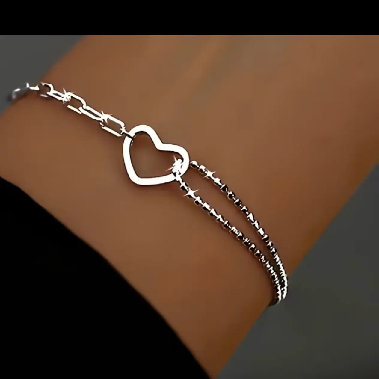 Elegant Heart Shape Chain Bracelet Vintage Boho Style Ideal for Daily Outfits & Special Occasions Perfect Valentine's Day Gift