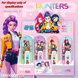 Kpop Anime Style Mechanical Pencil Set, 0.5mm Hb Automatic Pencil, Replaceable Lead Core, No Sharpening Design, Ideal for Students