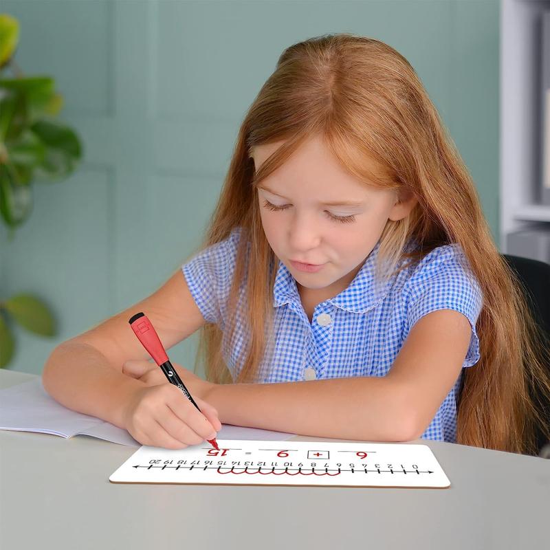 Negative Number Line Board 4"x12" Inch Lapboard Double Sided White Board Featuring -10 Through +10 Number Line & 0-20 Dry Erase Students Desk Whiteboard Math Manipulatives