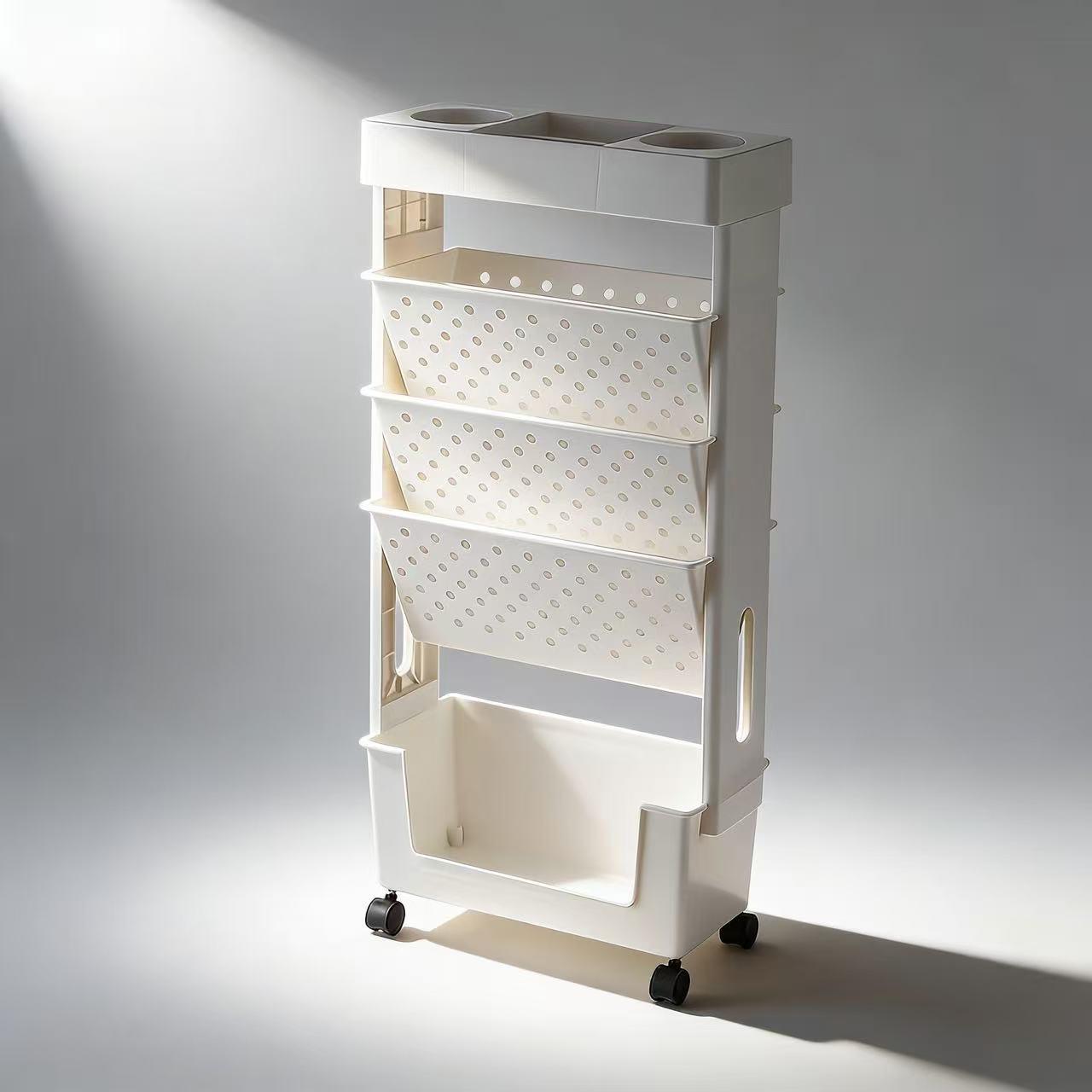 Five-tier rolling side storage cart for desks, multi-layer rolling file organizer, large-capacity book and magazine stand, desktop bookshelf, freestanding desk rolling cart, rolling file cabinet/shelf, movable folder storage cart—suitable for home offices Five-tier rolling side storage cart for desks, multi-layer rolling file organizer, large-capacity book and magazine stand, desktop bookshelf, freestanding desk rolling cart, rolling file cabinet/shelf, movable folder storage cart—suitable for home offices