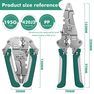 Multi Function Self Adjusting Folding Wire Stripper Compact Electrician Tool Foldable Wire Cutter Stripper Crimper Handheld Electrical Tool
