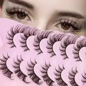 7 Pairs Cat Eye False Eyelashes for Natural Makeup, Anime Cosplay Aesthetic, Ideal for Beginners and Makeup Artists, Soft Lashes