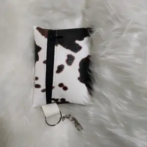 Leather cowhide custom made keychain wallet.
