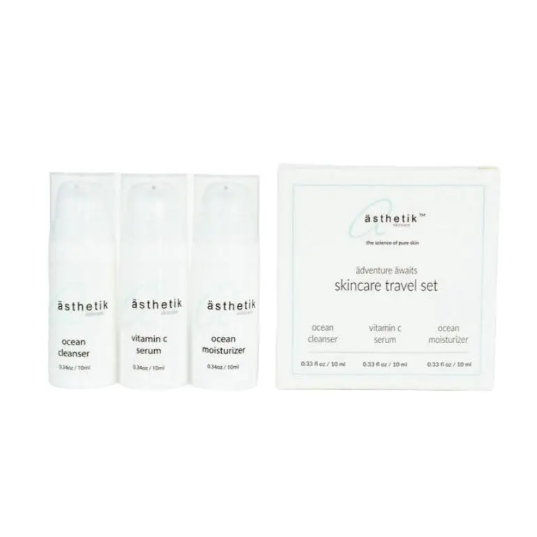 Skincare Travel Set with Moisturizer and Cleanser and Serum for Skin Care