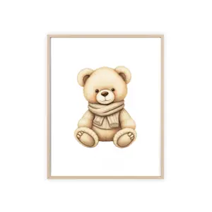 Classic Cozy Teddy Bear on White Background