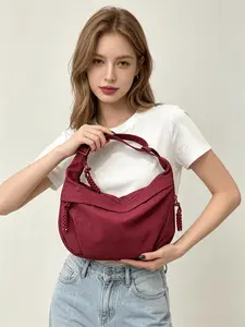 Cloud Soft Hobo Dumpling Crossbody Bag for Women Teen Girls, Lightweight Crescent Shaped Single Shoulder Sling Purse, Half Moon Purse, Spacious Slouchy Handbag, Stylish Versatile Bag for Student Daily School Travel Shopping Casual Outdoor Use