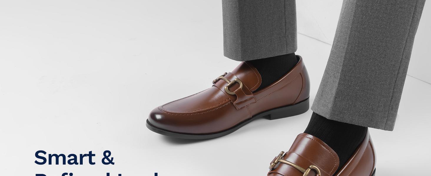 Bruno Marc Men's Metallic Slip-On Dress Loafers SpringStatements