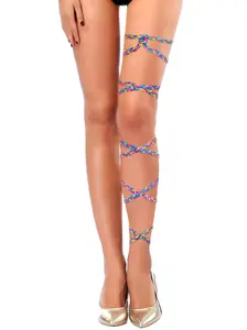 deladola Colourful Leg Wraps Rave Elastic Leg Straps Music Dancing Party Festivals Garter Outfit for Women