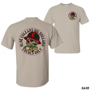Blue Collars Big Dollars T-Shirt – Skull with Cash Graphic Tee for Hardworking Blue Collar Men, Union Crew, Jobsite Workers & Hustle Lifestyle Fans
