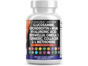 Clean Nutraceuticals Glucosamine, Chondroitin + MSM Turmeric, Hyaluronic Acid, Boswellia & More for Healthy Joints Supplement Capsules – Joint Defend