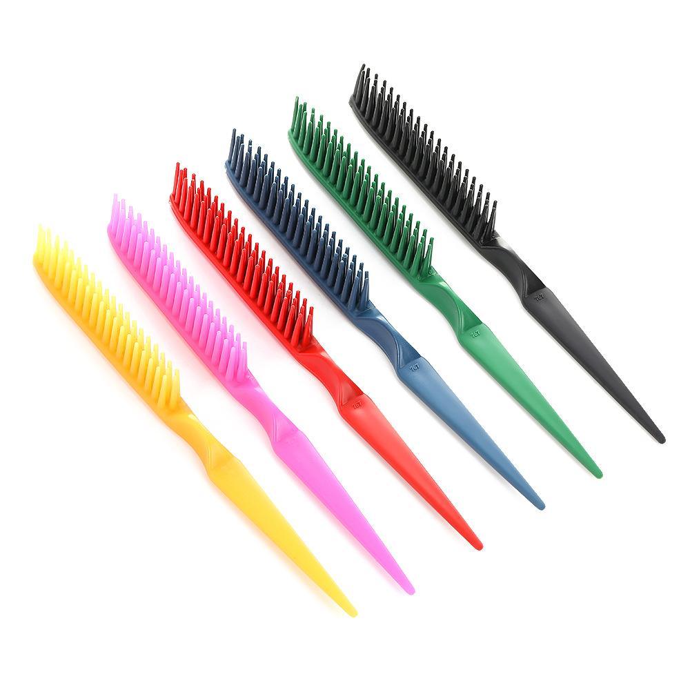 3 Row Styling Comb For Detangling, Defining And Separating Curls (Black+Pink+Red)