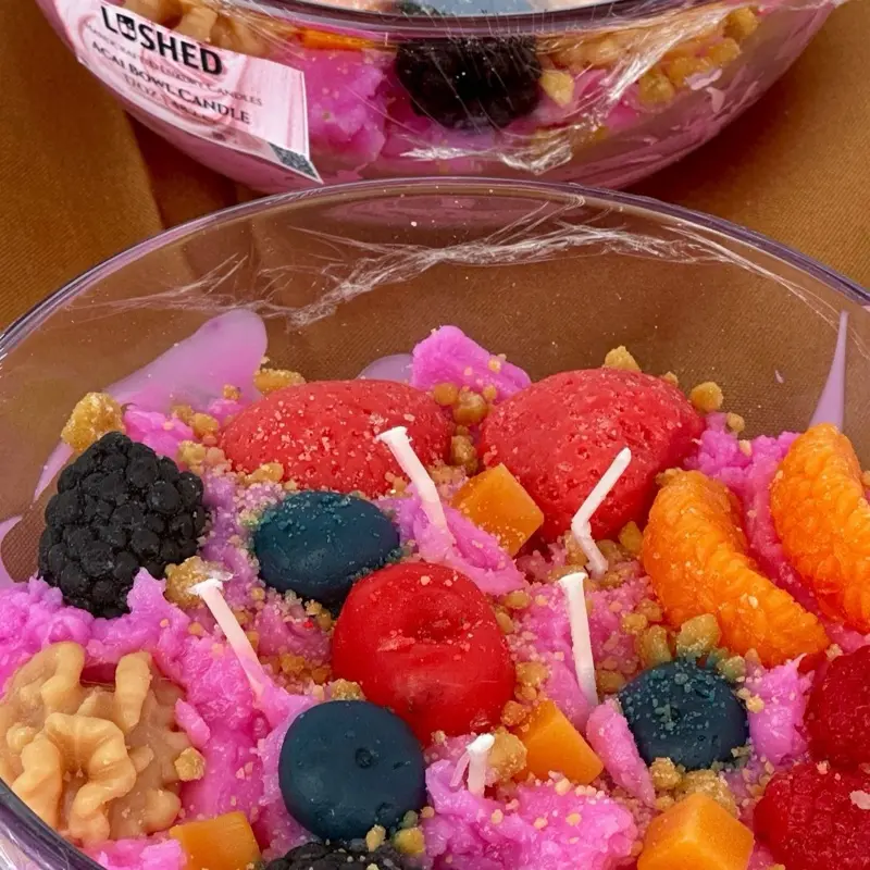 Açaí Bowl Candle - Decorative Candle for Home Room Scent Cozy Scented