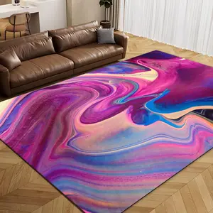 Abstract Colorful Pattern Area Rug,  1 Count Non-slip Soft Floor Mat, Decorative Carpet for Home Living Room Bedroom, Home Decor, Modern Abstract Rug