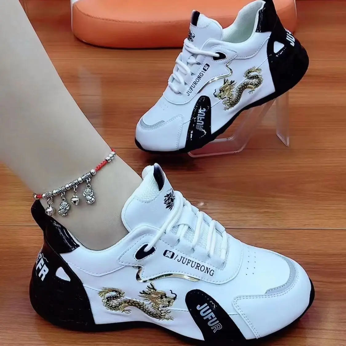 Brand GGOR Women'S Sneakers 2026 Spring and Autumn| Color Block Soft Sole Casual Shoes with Hidden Wedge, Lace-up Closure, Round Toe, Low Top Design, Women Shoes