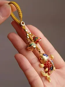 Lucky Koi Keychain in Cartoon Style, Charming Auto Key Holder Gift for Car Enthusiasts, Adorable and Unique Car Accessories, Trendy Cute Keychain