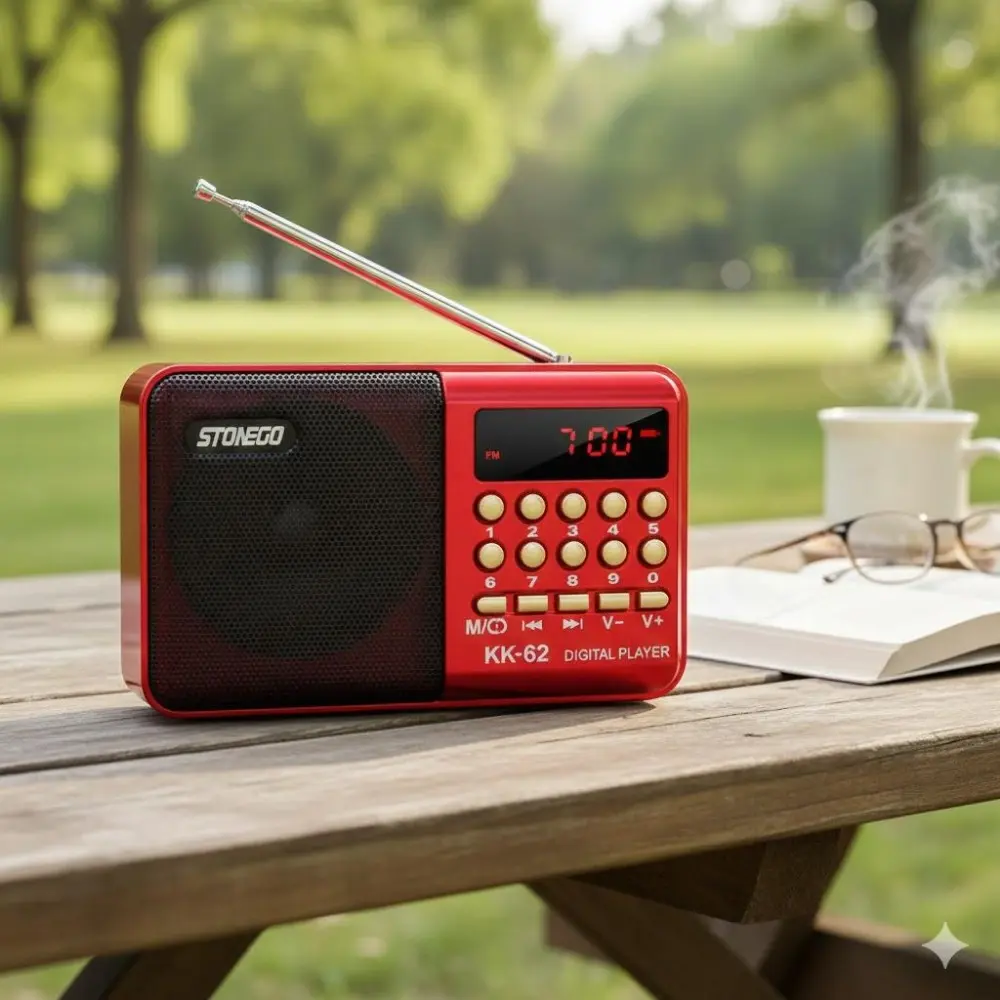 Mini Digital FM Radio & Bluetooth MP3 Player, USB/TF Card Portable Music Device with Rechargeable Hi-Fi Stereo, Compact for Sports, Commute, and Outdoor Entertainment, Media Player, Portable Audio
