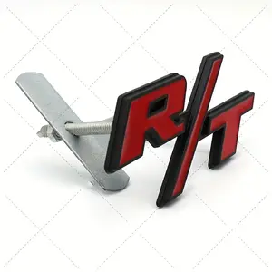 1pcs For RT Front Grill Emblems R/T Car Truck Badge Red Black Nameplate Decoration lover gift rgb