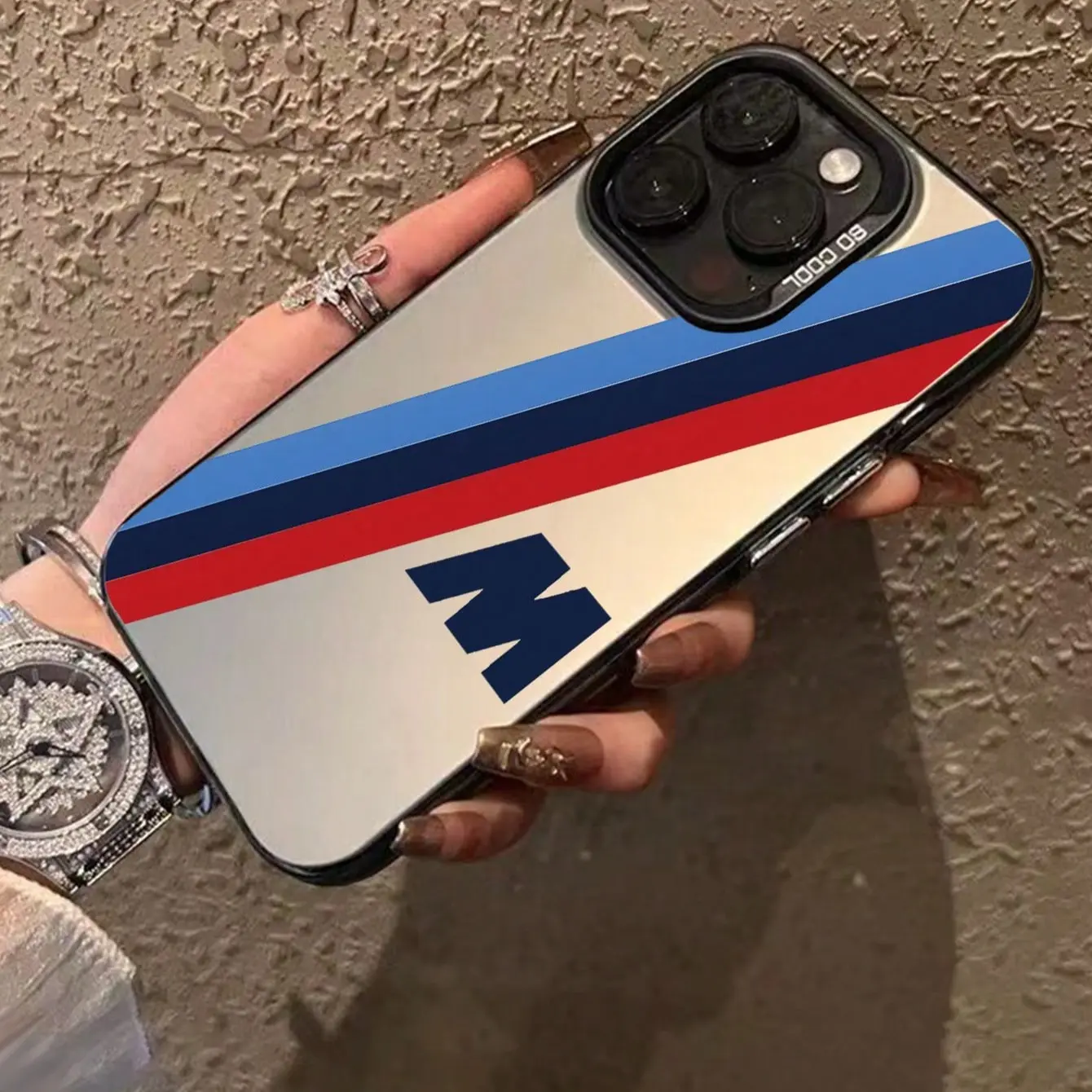 Bmw Racing Pattern Phone Case for iPhone 17 Air 16 15 14 13 12, Soft Tpu Back Cover, Anti-Drop Shockproof Protection, Fashionable Durable Design