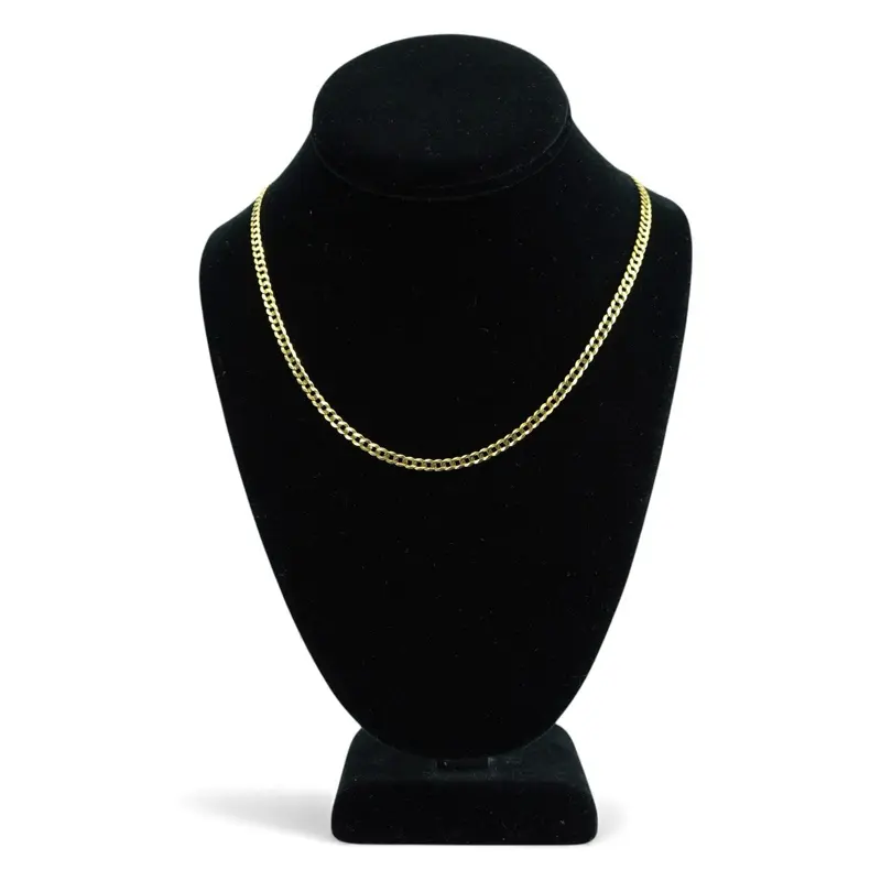 14k Gold Cuban Chain 4mm 18 Inch Classic Style Necklace for Everyday Wear