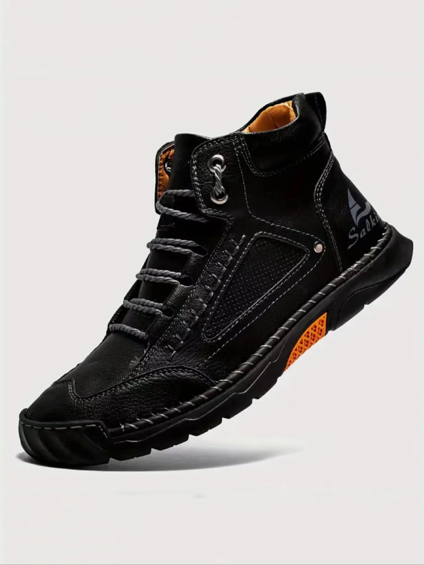 Men's Handmade Fashion Boots, Simple Lace-Up Sports Casual Shoes, Breathable High-Top Outdoor Hiking Boots for All Seasons, Trekking Shoes, Outdoor Walking Shoes, Casual Hiking Footwear