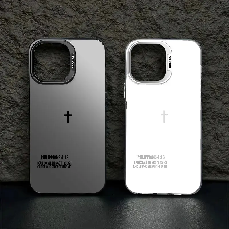 Bible Cross Pattern IMD Smartphone Casing, Military Grade Anti-Drop Shockproof Non-Yellowing Protective Case for iPhone 17 Air,16,15,14 Plus,13,12,11 Pro Max,XR,XS & Galaxy S25,S24,S23,S22 - Handheld Devices Protection - ZQ54, Accessories, Protect