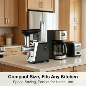 Stainless Steel Food Processor,Meat Grinder,Grinds in 6 Seconds,1-in-1 Heavy Duty Stainless Steel Meat Mincer with Sausage Stuffer & Kubbe Attachments, One-Button Control, Easy Clean, Perfect for Home Kitchen, Burger, Sausage Making