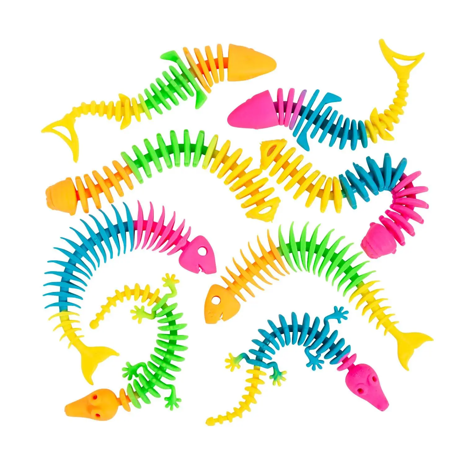 9" Articulated Fish Squishy Toys - 24 Pc.