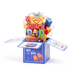 Handmade 3D Pop Up Father's Day Gift Box, Creative DIY Blessing Box, Thoughtful Present for Dad Party Favors