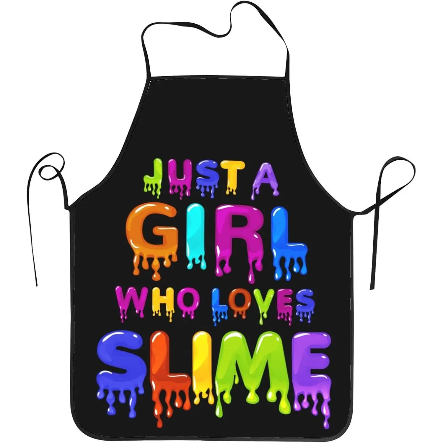 X-GCS04 Girls' Colorful Waterproof Breathable Synthetic Slime Apron, 20.4in Wide x 28.3in Long, Adjustable Ties Closure, Wrinkle-Proof All-Seasons Kitchen Accessory Gift for Daughter, Granddaughter