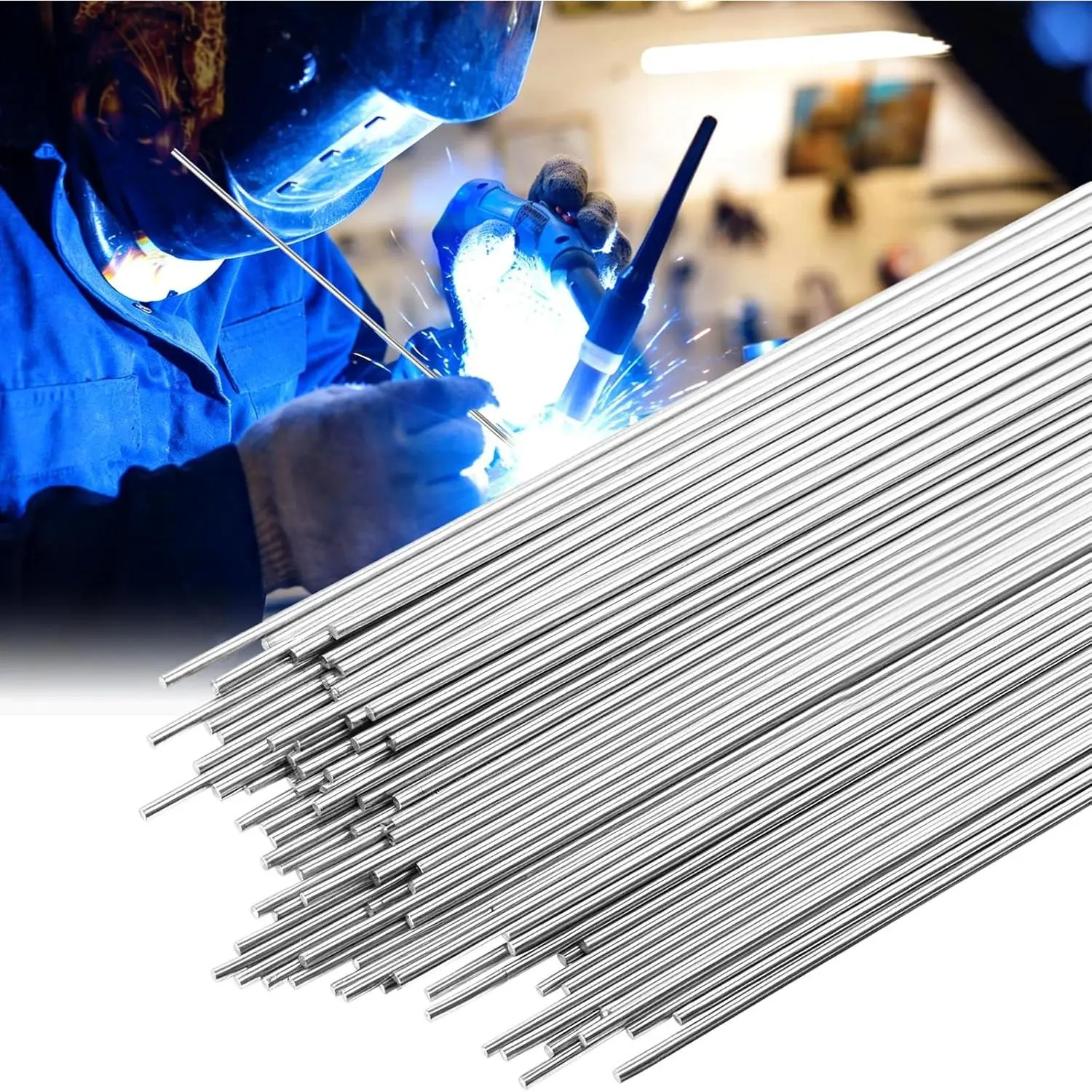 ER308L Stainless TIG Rods, Low Carbon TIG Filler Rod Set for 304 Stainless, High Strength Corrosion Resistant Wire (3/32 * 16 inches, 10PCS)