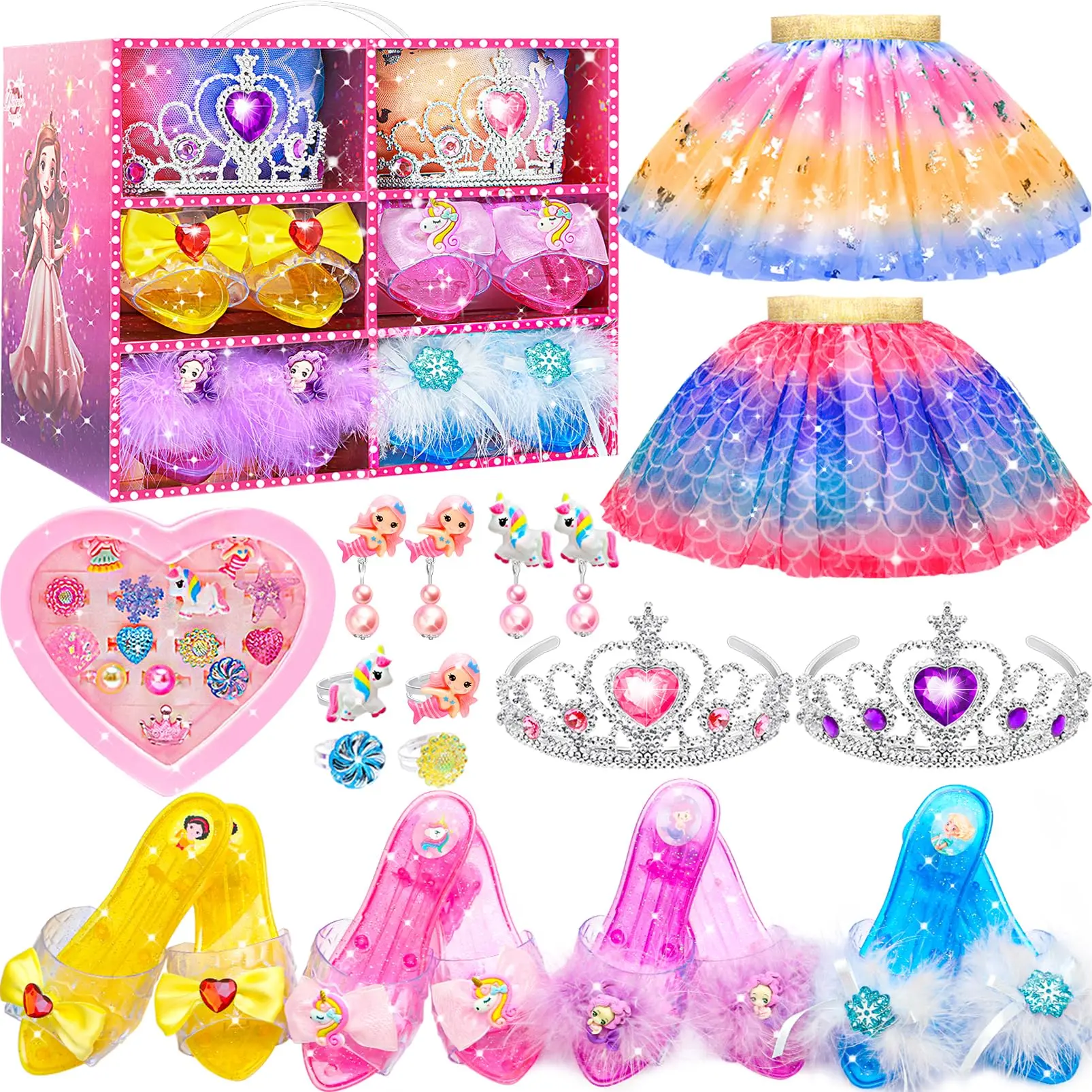 strapless open back dress Disney Princess Fairy-Tale Dolls & Fashions Set