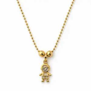 Boy CZ Pendant Necklace | Gold Plated Charm