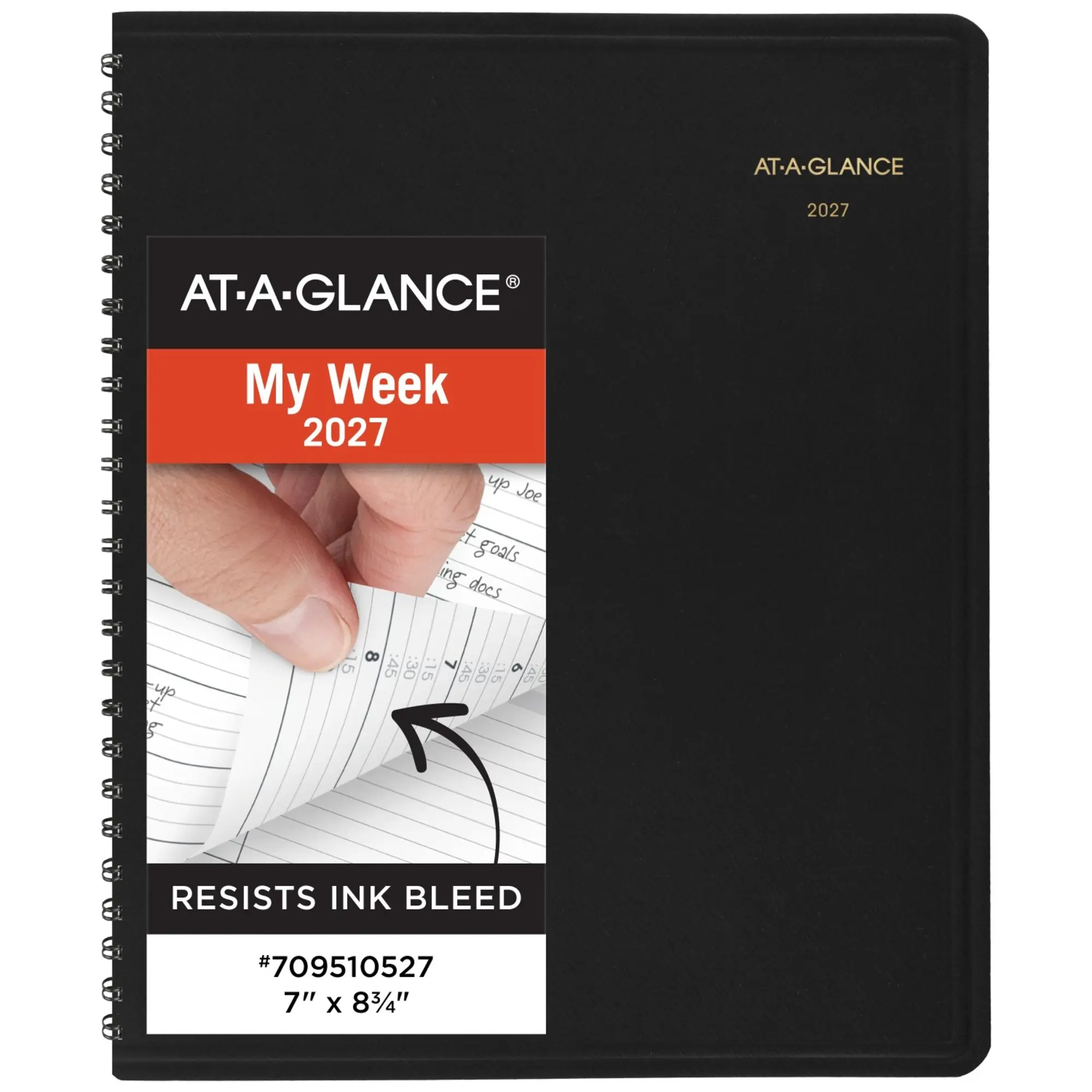AT-A-GLANCE® 2027 Weekly Appointment Book Planner, Black, Medium, 7" x 8 3/4"