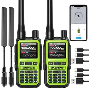 Baofeng UV-5R Mini Ham Radio Rechargeable Dual PTT Long Range Handheld Two Way Radio NOAA Weather Receiver Walkie Talkies Longe Range Copy Frequency 999CH with USB-C Charging Survival Radio for Hunting Survival Gear