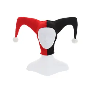 Harley Cosplay Quinn Hat Red Black Hat Costume Hat Harley Cosplay Halloween Party Cosplay Accessories Prop Unisex Harleen Hat