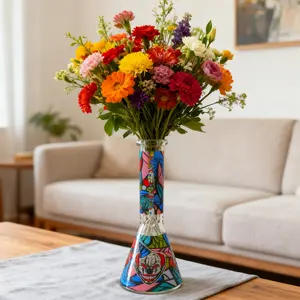 High Borosilicate Glass Vase, Reusable Glass Flower Vase, Easy to Clean, Handmade, Direct Factory Sale, 1 Piece